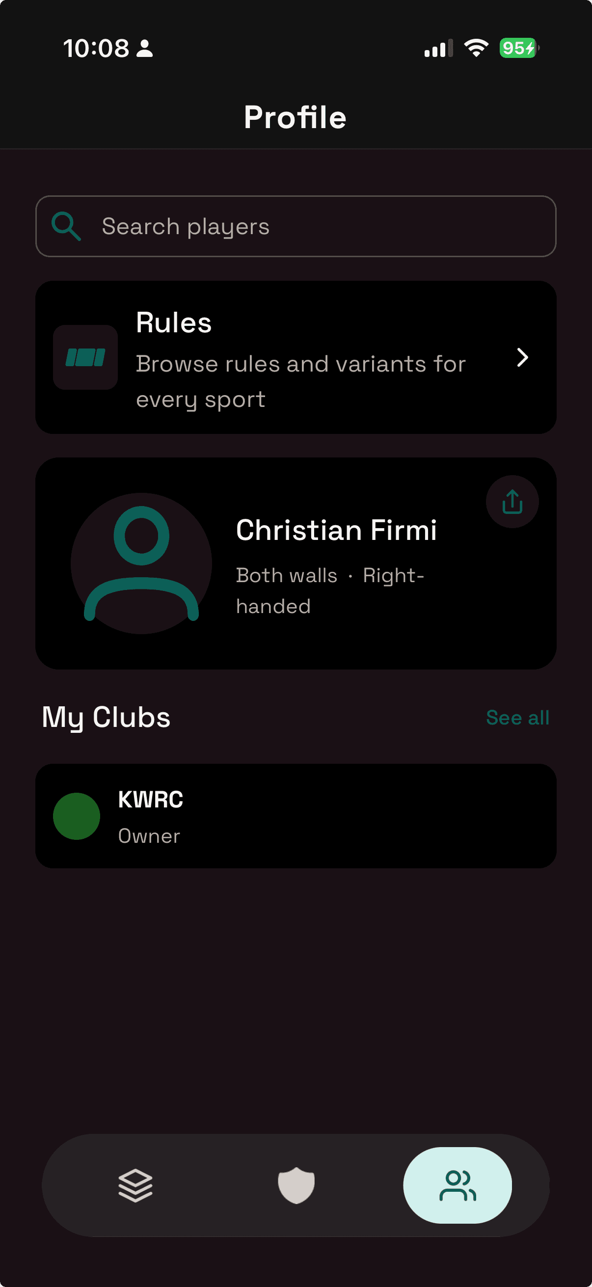 Profile: rules for every sport and your clubs